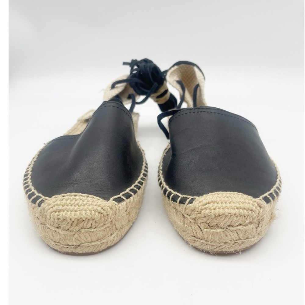 Soludos black leather espadrills.  Size 10 - Picture 4 of 10